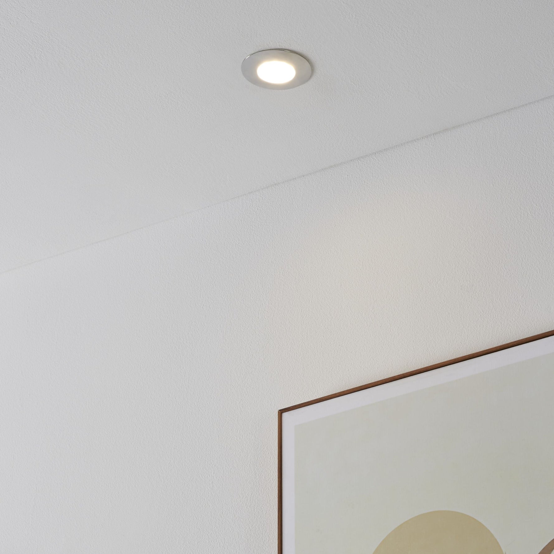 Eglo EU Pineda LED Plastic Satin Nickel Round Recessed Light, 7.8cm, 3000K product image - Endon Lighting from First Light Direct with great prices and fast UK delivery