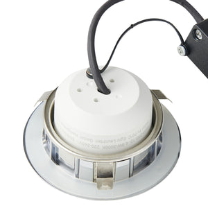 Eglo EU Pineda LED Plastic Chrome Round Recessed Light, 7.8cm, 3000K