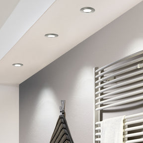 Eglo EU Pineda LED Plastic Satin Nickel Round Recessed Light, 7.8cm, 3000K
