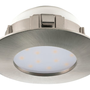 Eglo EU Pineda LED Plastic Satin Nickel Round Recessed Light, 7.8cm, 3000K