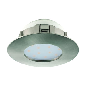 Eglo EU Pineda LED Plastic Satin Nickel Round Recessed Light, 7.8cm, 3000K