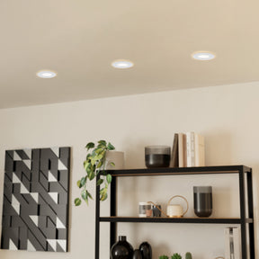 Eglo EU Pineda Plastic White LED Round Set of 3 Recessed Lights, 7.8cm, 3000K