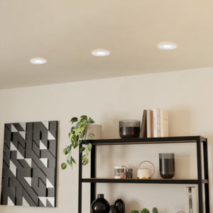 Eglo EU Pineda Plastic White LED Round Set of 3 Recessed Lights, 7.8cm, 3000K