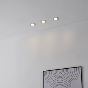 Eglo EU Pineda Plastic Chrome LED Round Set of 3 Recessed Lights, 7.8cm, 3000K