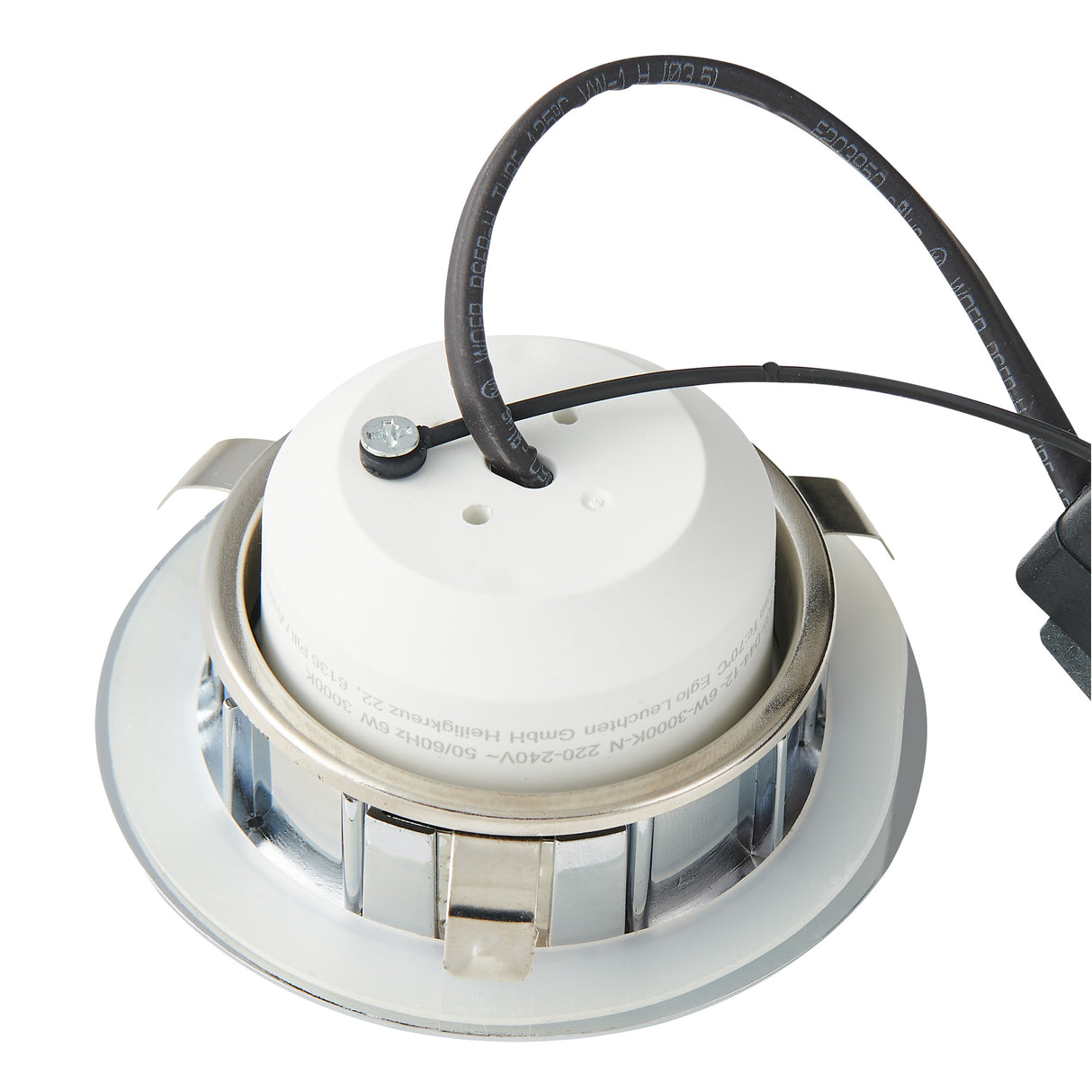 Eglo EU Pineda Plastic Chrome LED Round Set of 3 Recessed Lights, 7.8cm, 3000K