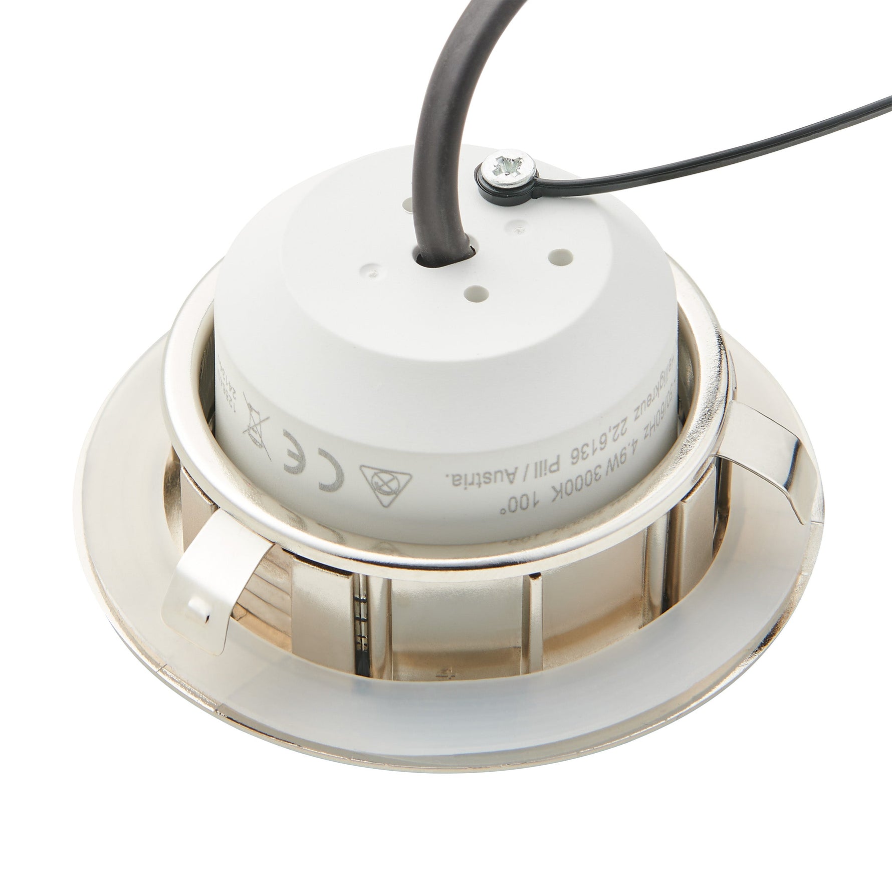 Eglo EU Pineda Plastic Satin Nickel LED Round Set of 3 Recessed Lights, 8.4cm, 3000K product image - Endon Lighting from First Light Direct with great prices and fast UK delivery