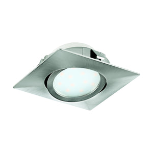 Eglo EU Pineda LED Plastic Satin Nickel Square Recessed Light, 8.4cm, 3000K