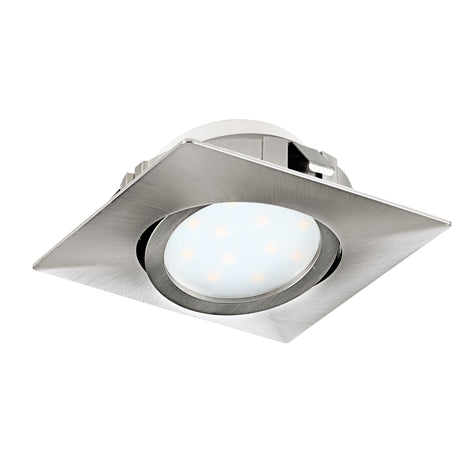 Eglo EU Pineda Plastic Satin Nickel LED Sqaure Set of 3 Recessed Lights, 8.4cm, 3000K