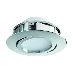 Eglo EU Pineda LED Plastic Chrome Round Recessed Light, 8.4cm, 3000K