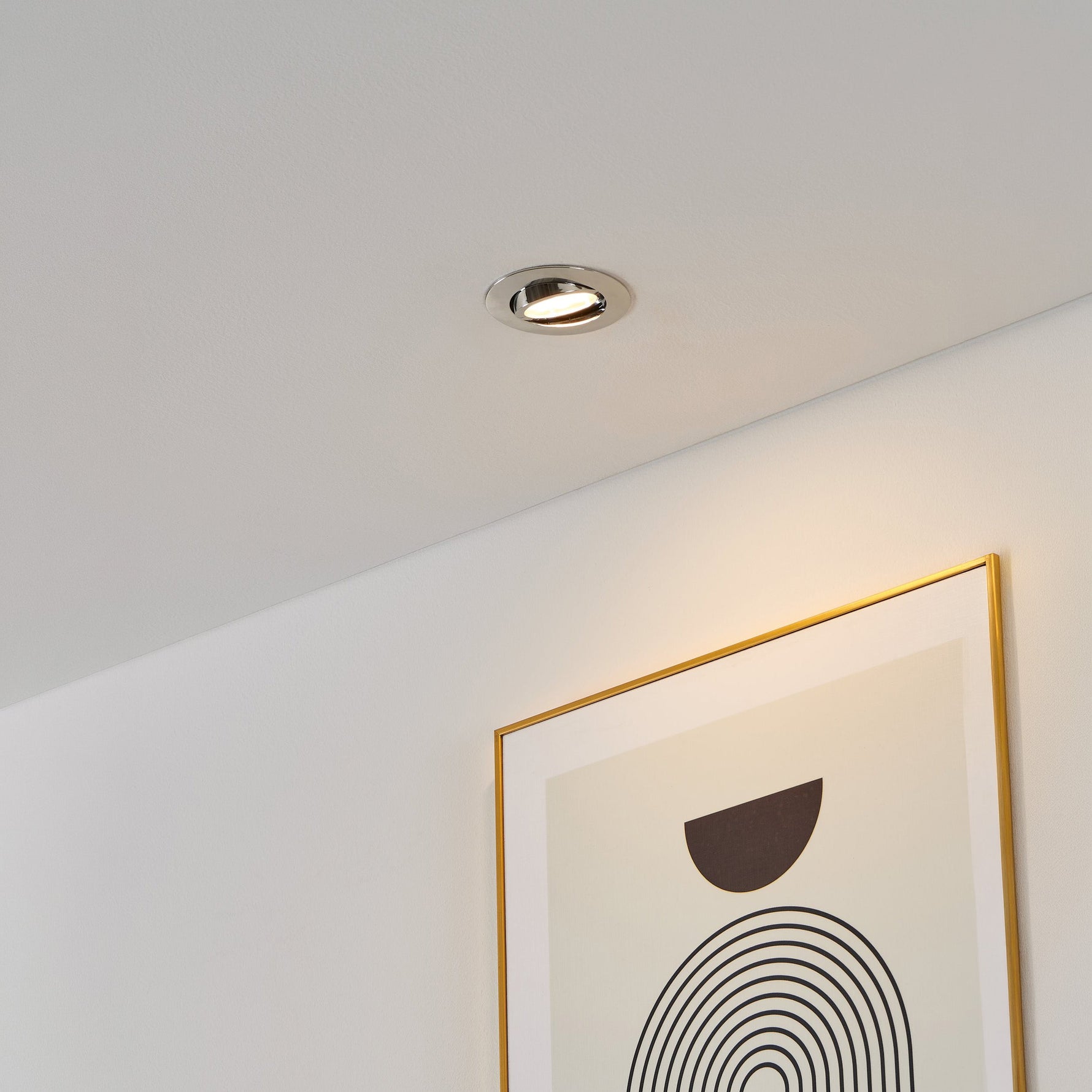 Eglo EU Pineda Plastic Satin Nickel LED Round Recessed Light, 8.4cm, 3000K product image - Endon Lighting from First Light Direct with great prices and fast UK delivery