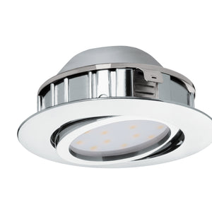 Eglo EU Pineda Plastic Chrome LED Round Set of 3 Recessed Lights, 8.4cm, 3000K