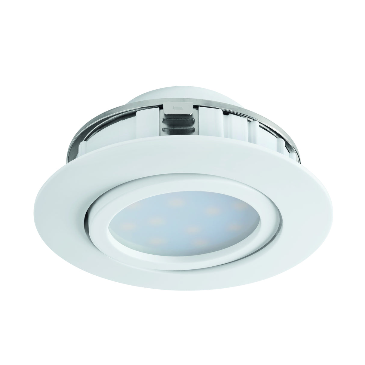 Eglo EU Pineda LED Plastic White Round Recessed Light, 8.4cm, 3000K