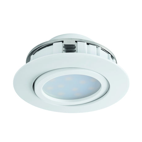 Eglo EU Pineda LED Plastic White Round Recessed Light, 8.4cm, 3000K