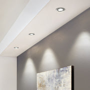 Eglo EU Pineda LED Plastic Satin Nickel Round Recessed Light, 8.4cm, 3000K