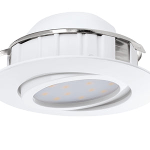 Eglo EU Pineda Plastic White LED Round Set of 3 Recessed Lights, 8.4cm, 3000K