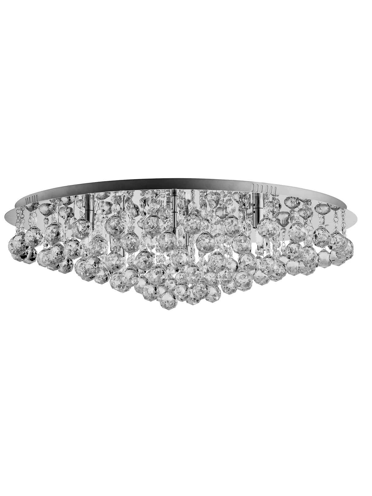 Searchlight Electric Hanna 8Lt Flush  - Chrome Metal & Clear Crystal 9598-8CC