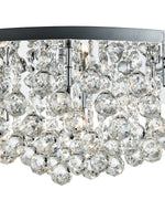 Searchlight Electric Hanna 8Lt Flush  - Chrome Metal & Clear Crystal 9598-8CC