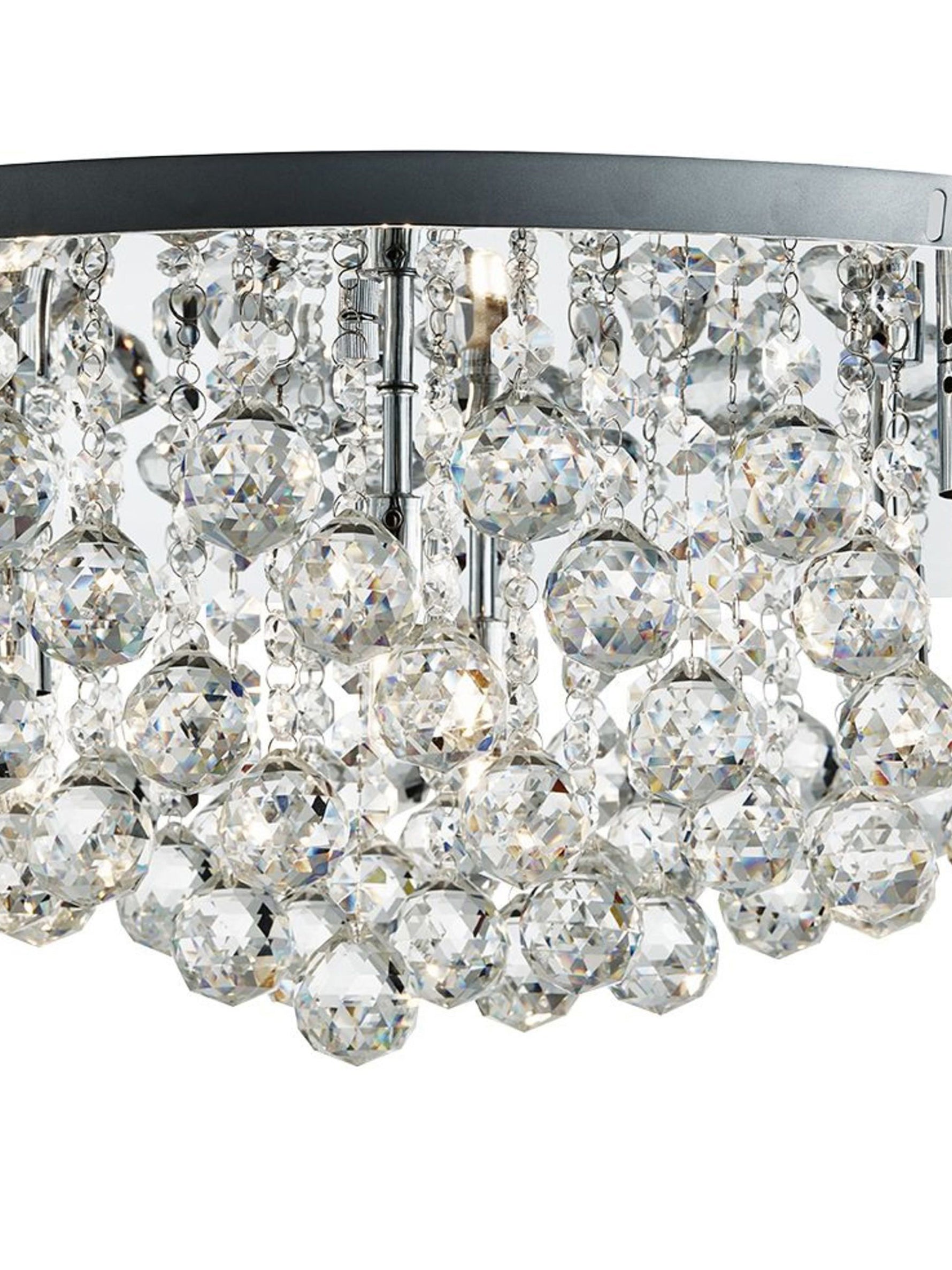 Searchlight Electric Hanna 8Lt Flush  - Chrome Metal & Clear Crystal 9598-8CC