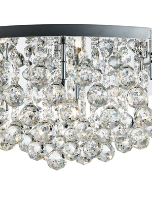 Searchlight Electric Hanna 8Lt Flush  - Chrome Metal & Clear Crystal 9598-8CC