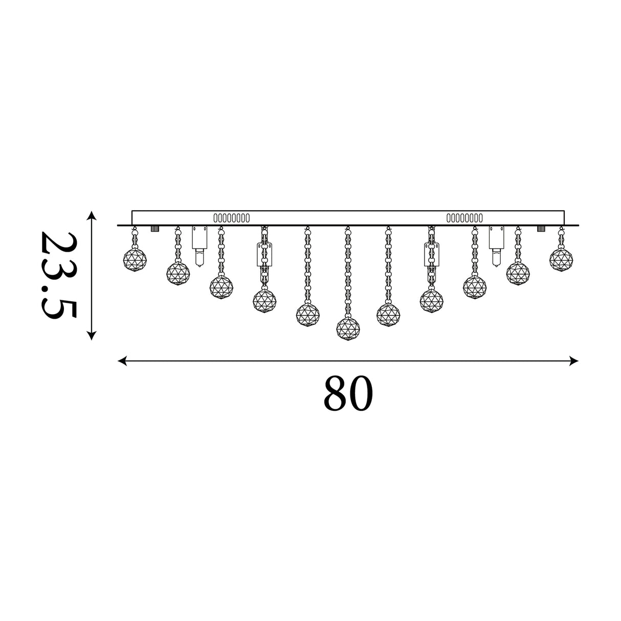 Searchlight Electric Hanna 8Lt Flush  - Chrome Metal & Clear Crystal 9598-8CC