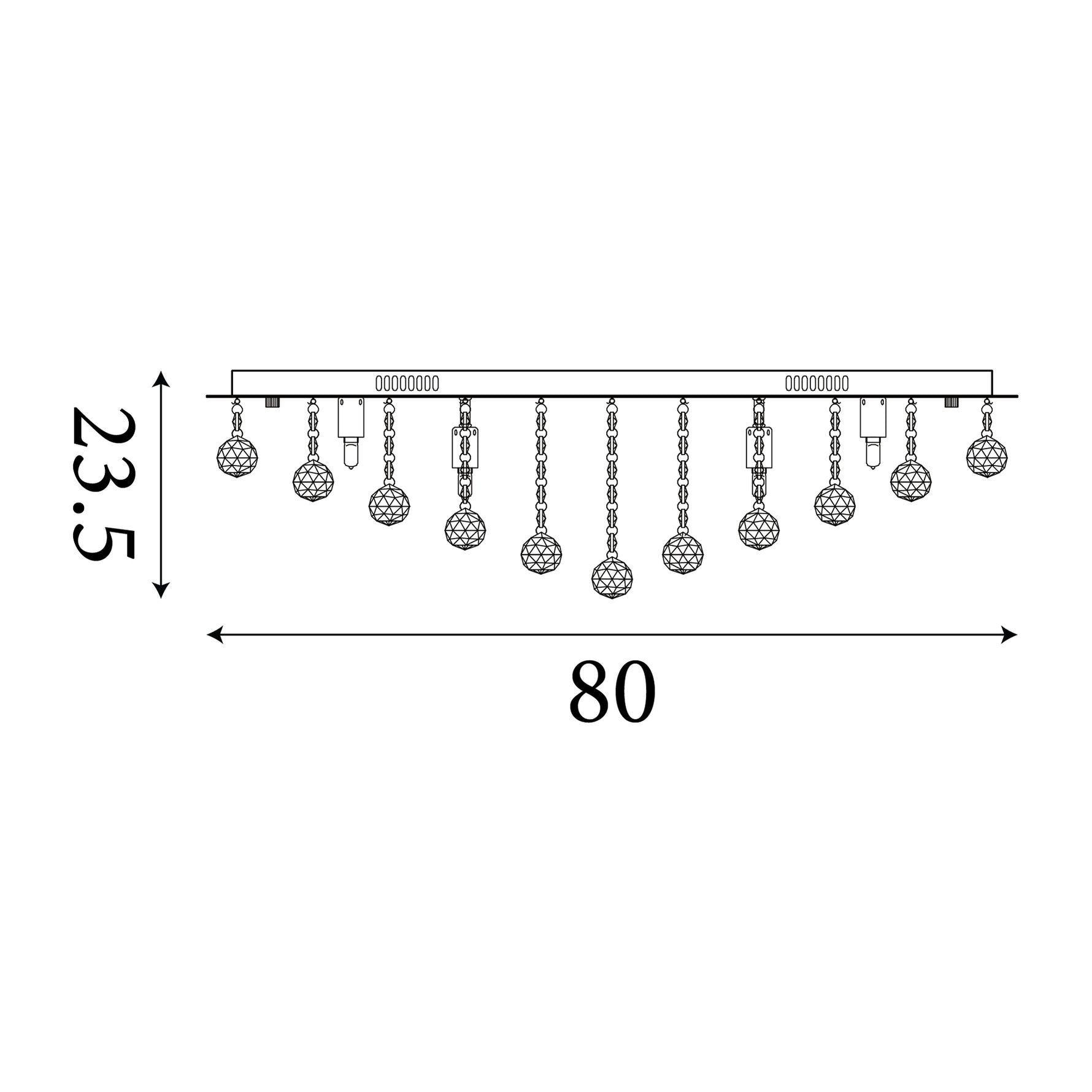 Searchlight Electric Hanna 8Lt Flush  - Chrome Metal & Clear Crystal 9598-8CC
