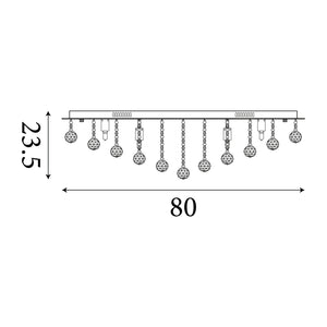 Searchlight Electric Hanna 8Lt Flush  - Chrome Metal & Clear Crystal 9598-8CC
