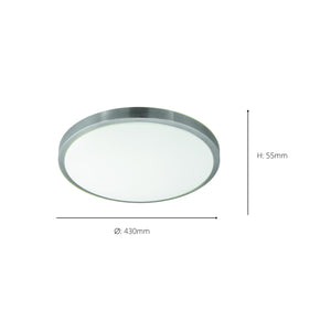 Eglo EU COMPETA?1 LED Wall or Ceiling Light – Warm White, White & Satin Nickel, 2400?lm, Indoor Lighting
