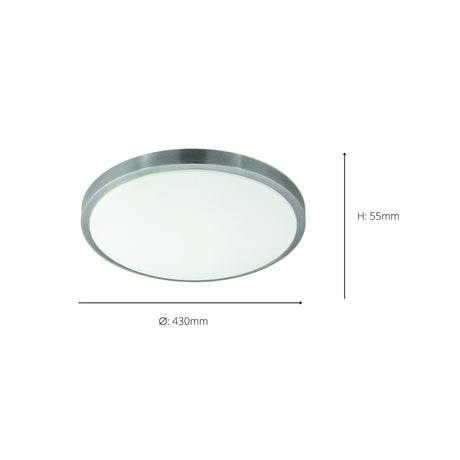 Eglo EU COMPETA?1 LED Wall or Ceiling Light – Warm White, White & Satin Nickel, 2400?lm, Indoor Lighting