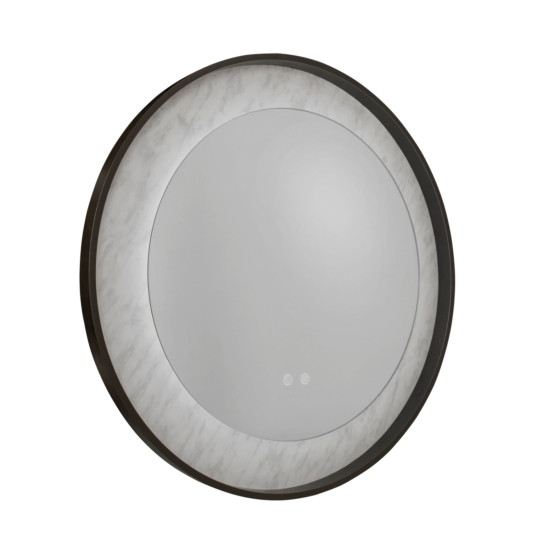 Searchlight Electric Luxo LED Mirror, Matt Black Metal with Marble Effect 96060BK
