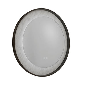 Searchlight Electric Luxo LED Mirror, Matt Black Metal with Marble Effect 96060BK