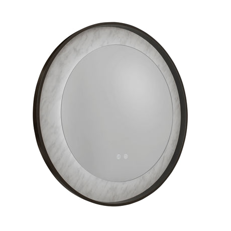 Searchlight Electric Luxo LED Mirror, Matt Black Metal with Marble Effect 96060BK