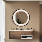 Searchlight Electric Luxo LED Mirror, Matt Black Metal with Marble Effect 96060BK