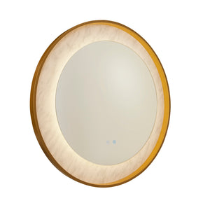 Luxo LED Mirror, Gold Metal with Marble Effect