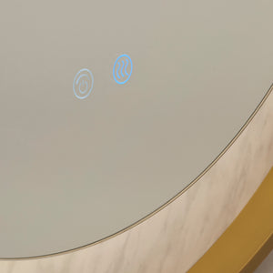 Searchlight Electric Luxo LED Mirror, Gold Metal with Marble Effect 96060GO