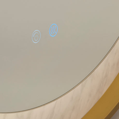 Searchlight Electric Luxo LED Mirror, Gold Metal with Marble Effect 96060GO