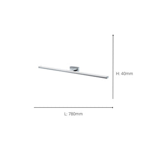 Eglo EU Pandella 1 LED Aluminium & Plastic Silver Bathroom Mirror Light , 78cm