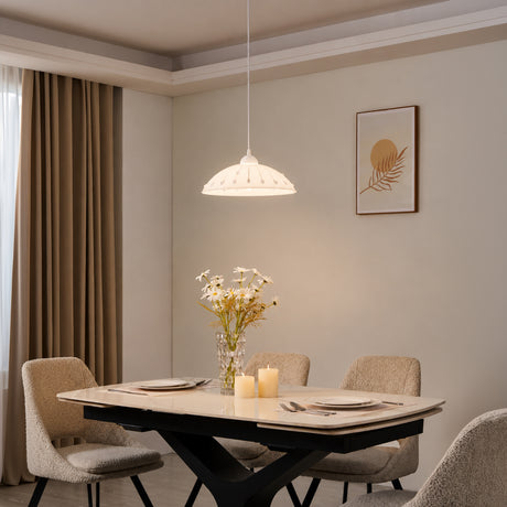 Eglo EU Vetro White Plastic & Glass Traditional Single Pendant