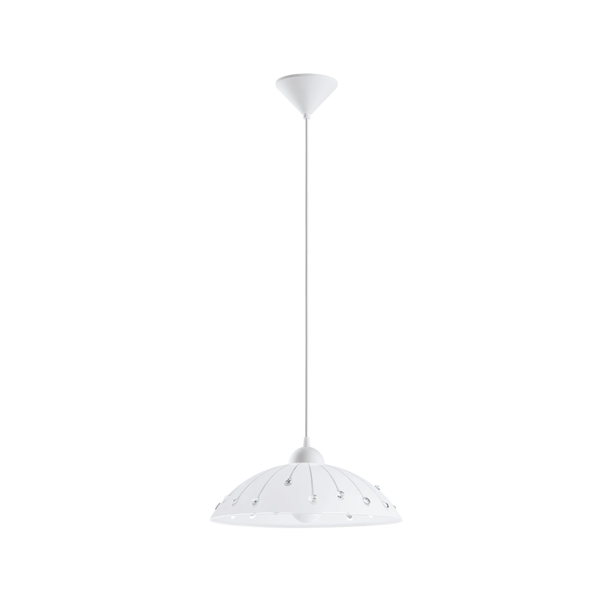 Eglo EU Vetro White Plastic & Glass Traditional Single Pendant