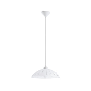 Eglo EU Vetro White Plastic & Glass Traditional Single Pendant
