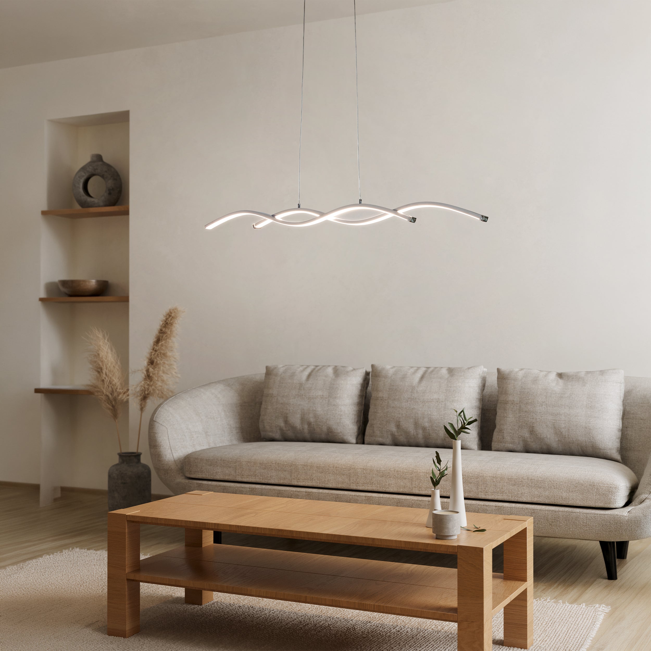Eglo EU Lisciana Metal & Wood Grey LED Pendant