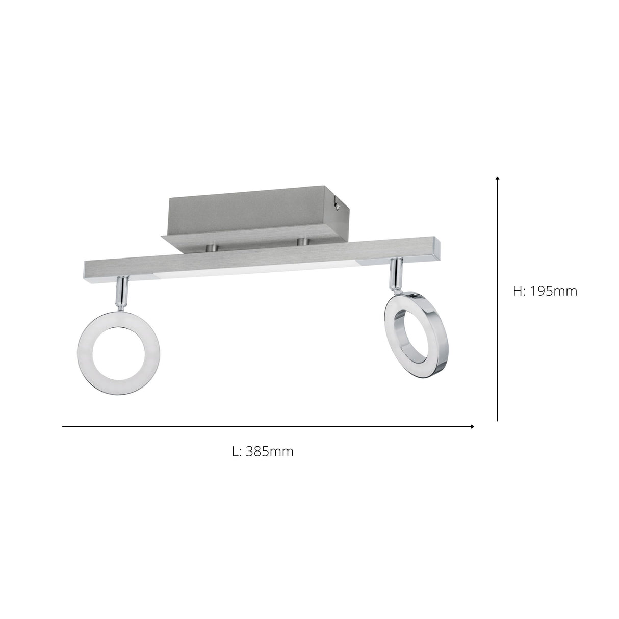 Eglo EU Cardillio 1 Aluminium & Chrome LED 2-Light Spotlight