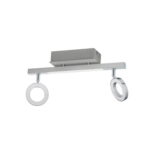 Eglo EU Cardillio 1 Aluminium & Chrome LED 2-Light Spotlight