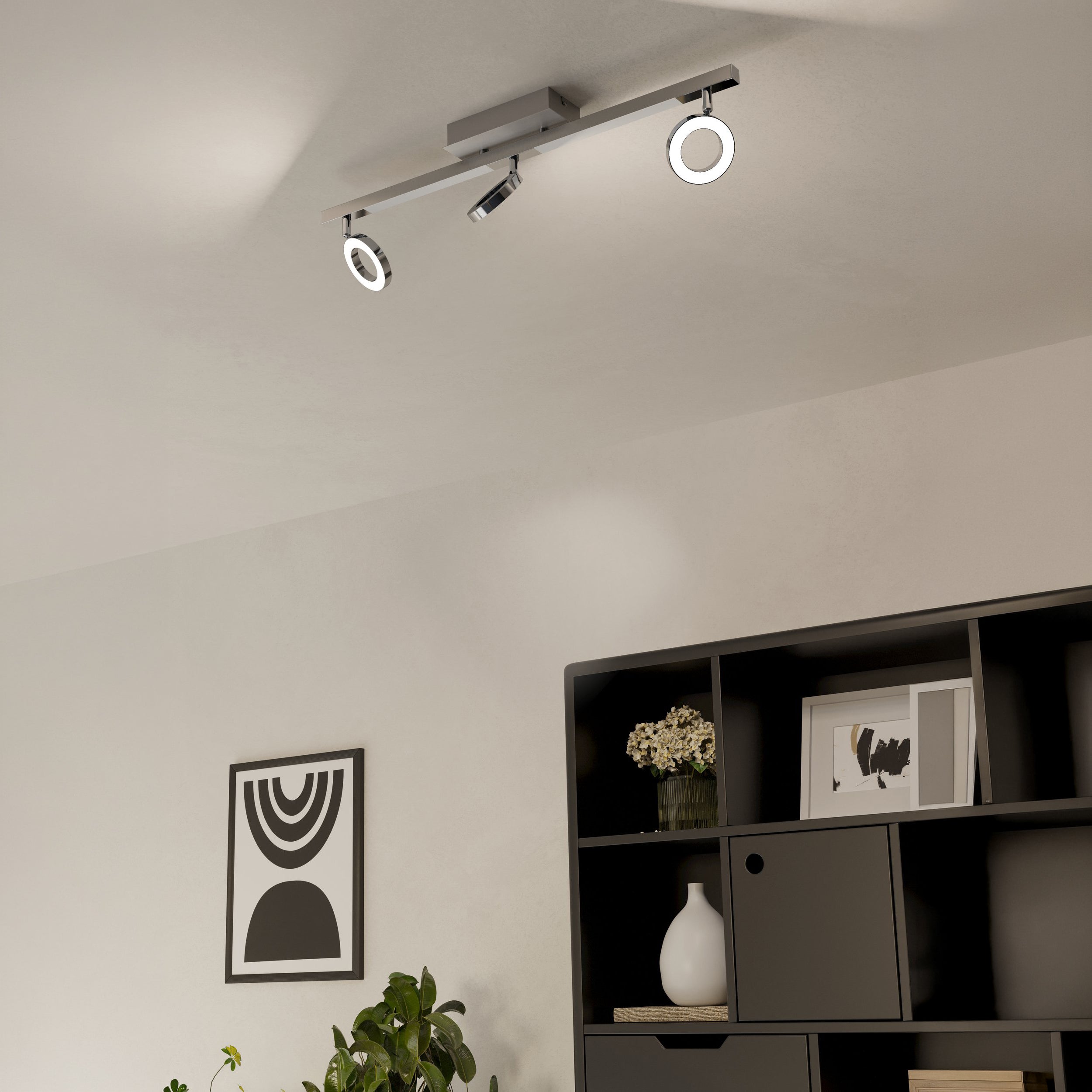Eglo EU Roccaforte Black & Gold Metal 3 Light Ceiling Pendant, (L) 75cm