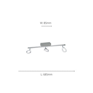 Eglo EU Cardillio 1 Aluminium & Chrome LED 3-Light Spotlight