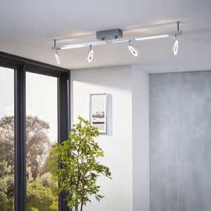Eglo EU Cardillio 1 Aluminium & Chrome LED 4-Light Spotlight