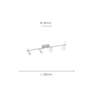 Eglo EU Cardillio 1 Aluminium & Chrome LED 4-Light Spotlight