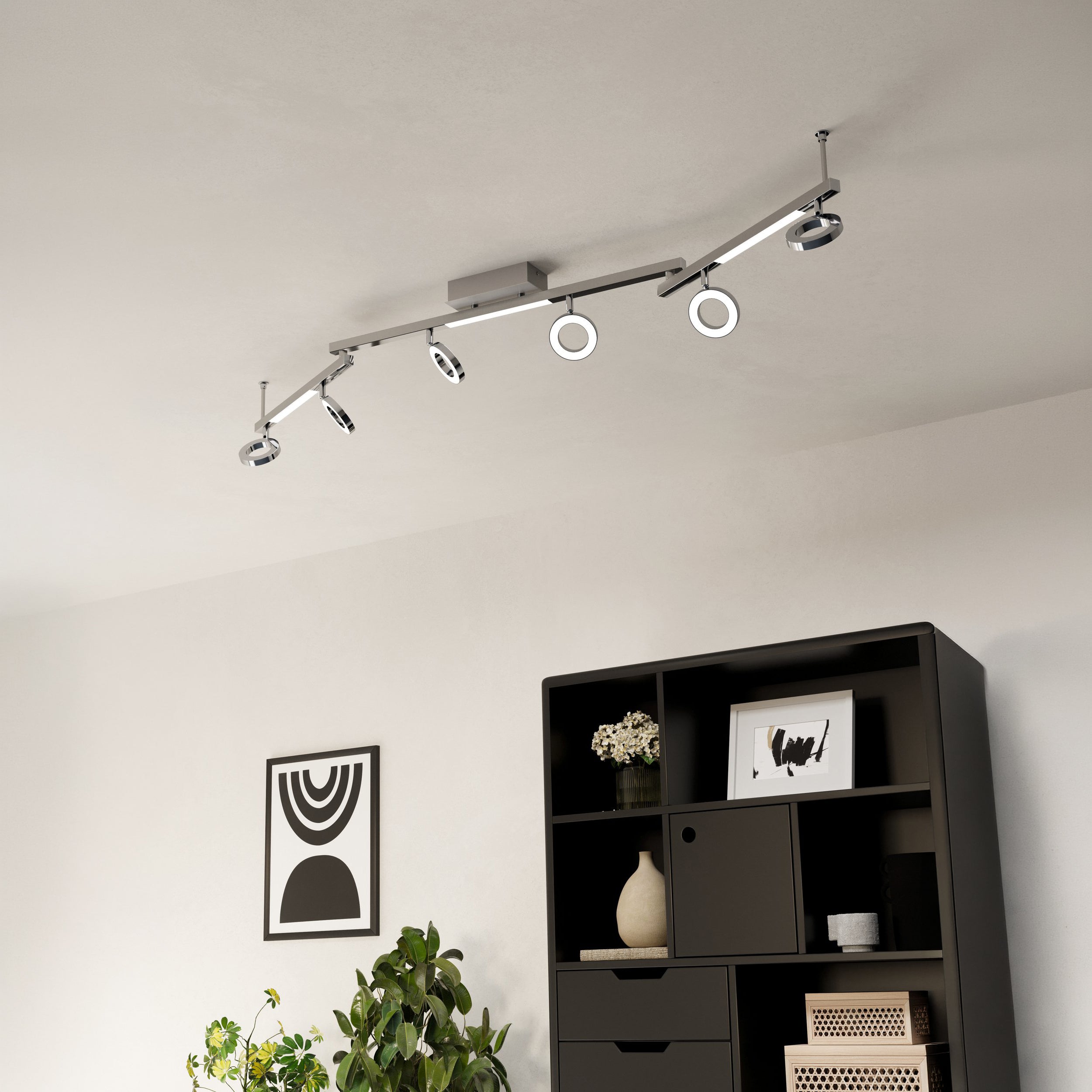 Eglo EU Aleandro 1 Chrome Steel & Glass LED 4-Light Spotlight product image - Endon Lighting from First Light Direct with great prices and fast UK delivery