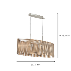 Eglo EU Sendero Maple Wood Pendant Light