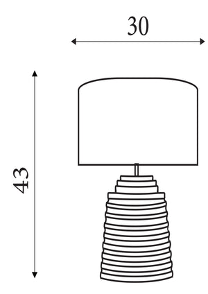 Searchlight Electric Liana Table Lamp - Grey Cement & Grey Fabric Shade 9621GY