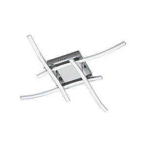 Eglo EU VALMORA LED Ceiling Light – Chrome Finish, 4?Light Integrated LED, 3000K Warm White, 560mm Indoor Ceiling Lamp